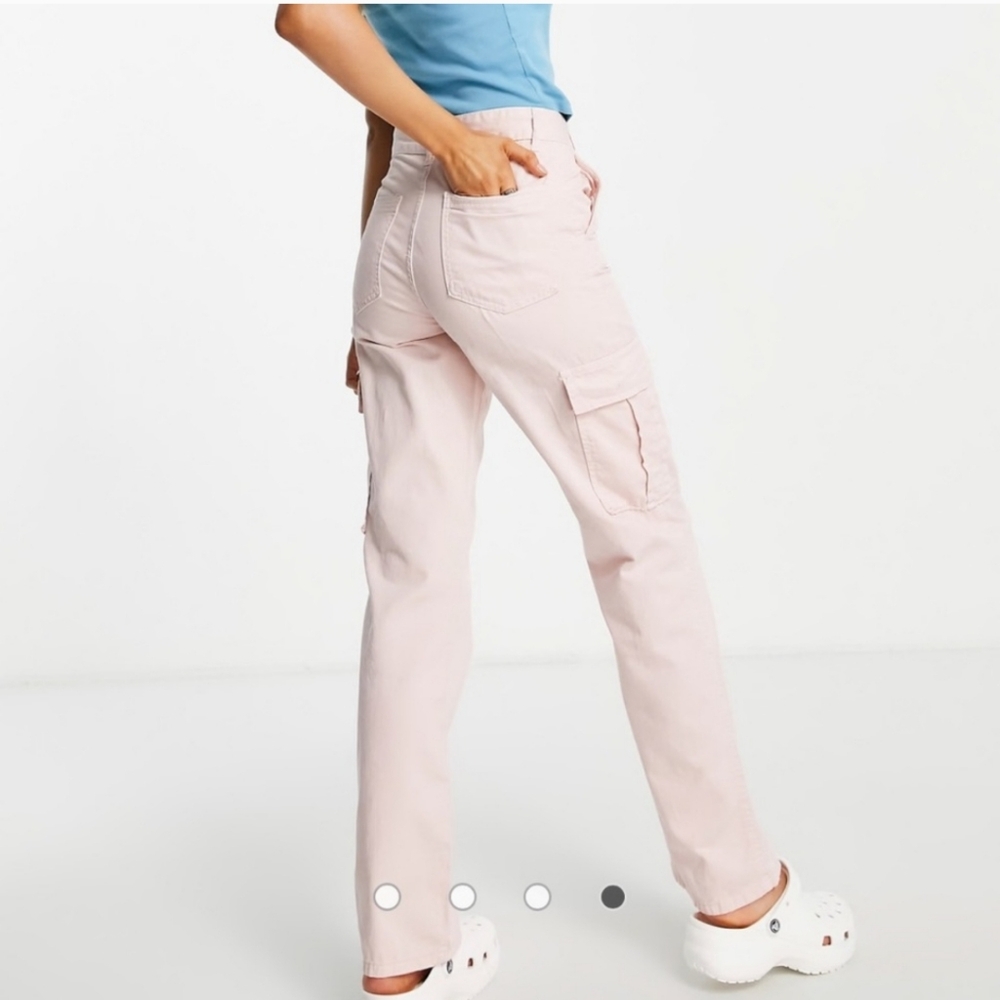 Wide Leg Cargo Pants in Light Pink - Picture 3 of 8